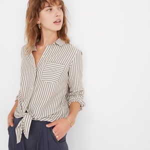 Madewell Tie-Front Shirt in Maitland Stripe